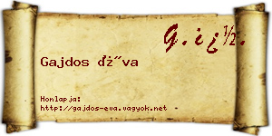 Gajdos Éva névjegykártya